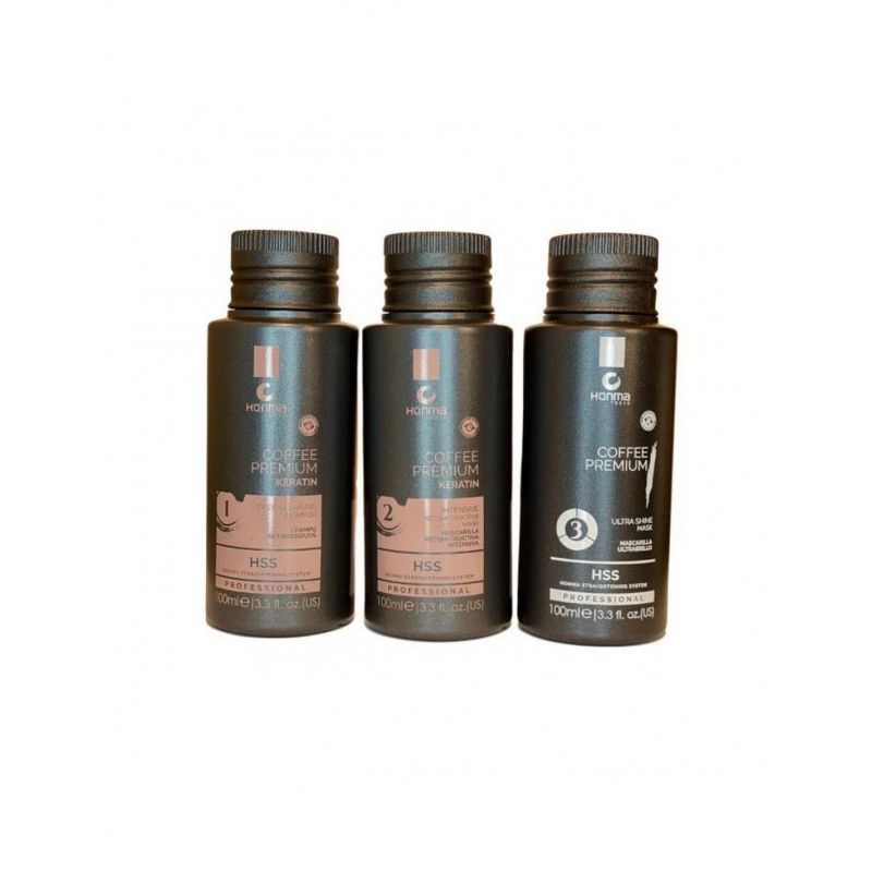 Coffee Premium Alisado Queratina Honma Tokyo Kit 3 x 100ml