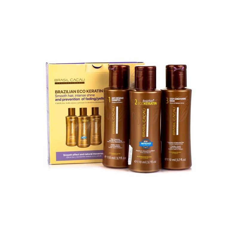 Kit de alisado brasileño Brasil Cacau Eco Keratin 3x110ml thumbnail